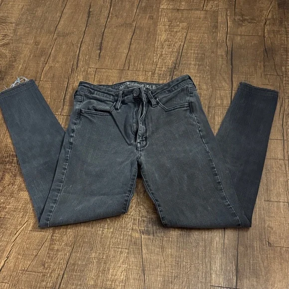 American Eagle Outfitters Dark Gray Skinny Jeans - Picture 2 of 5